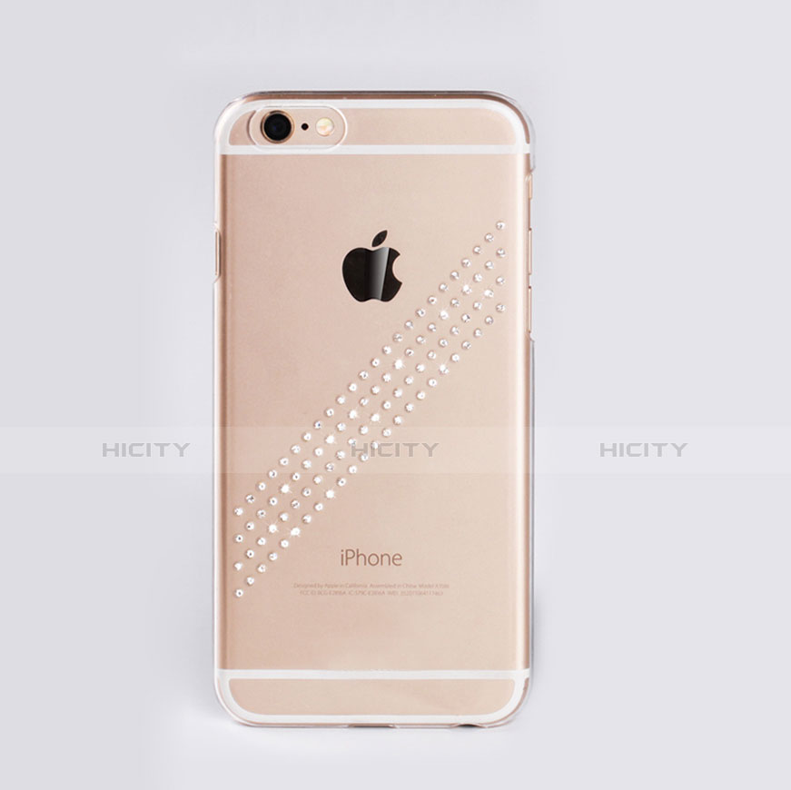 Coque Luxe Strass Diamant Bling pour Apple iPhone 6S Blanc Plus