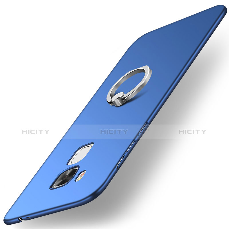 Coque Plastique Housse Etui Rigide Mat avec Support Bague Anneau A01 pour Huawei G9 Plus Bleu Plus