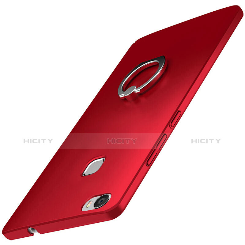 Coque Plastique Housse Etui Rigide Mat avec Support Bague Anneau A01 pour Huawei Honor Note 8 Rouge Plus
