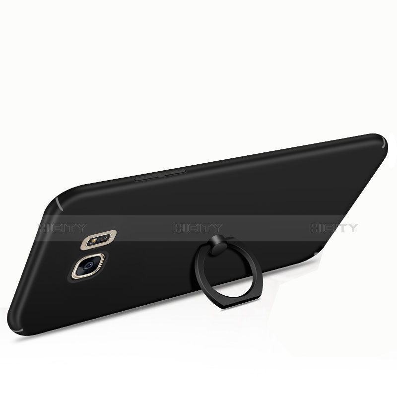 Coque Plastique Housse Etui Rigide Mat avec Support Bague Anneau A01 pour Samsung Galaxy S6 Edge SM-G925 Plus