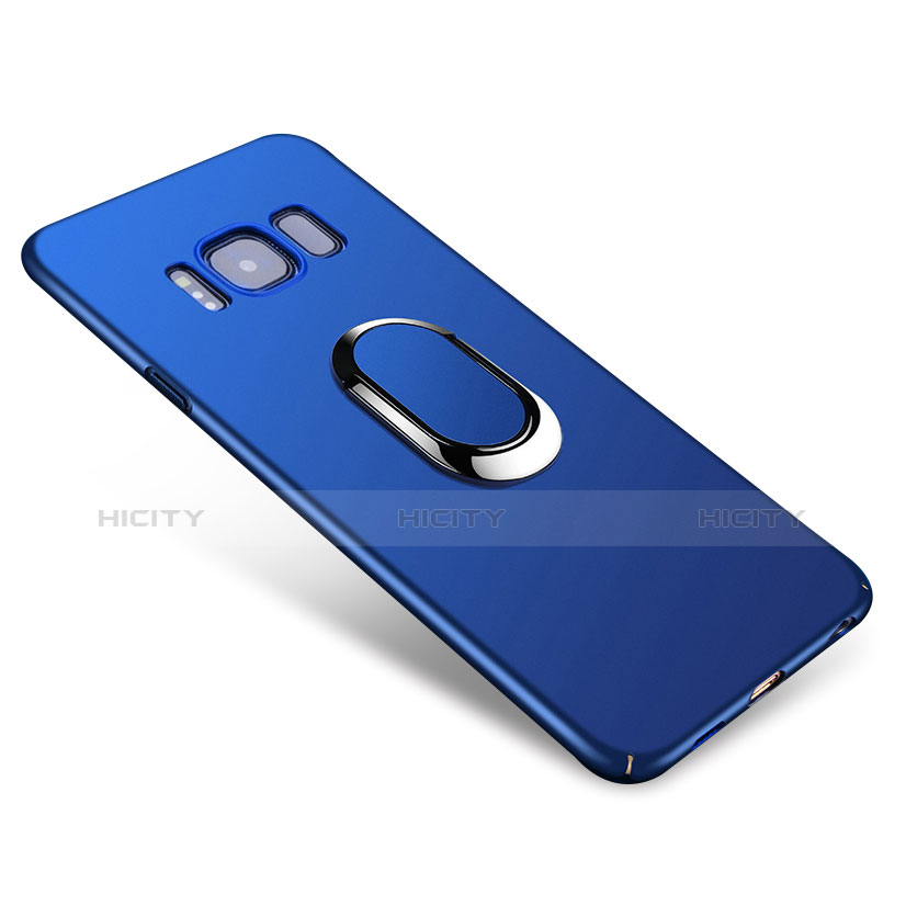 Coque Plastique Housse Etui Rigide Mat avec Support Bague Anneau A01 pour Samsung Galaxy S8 Plus Bleu Plus