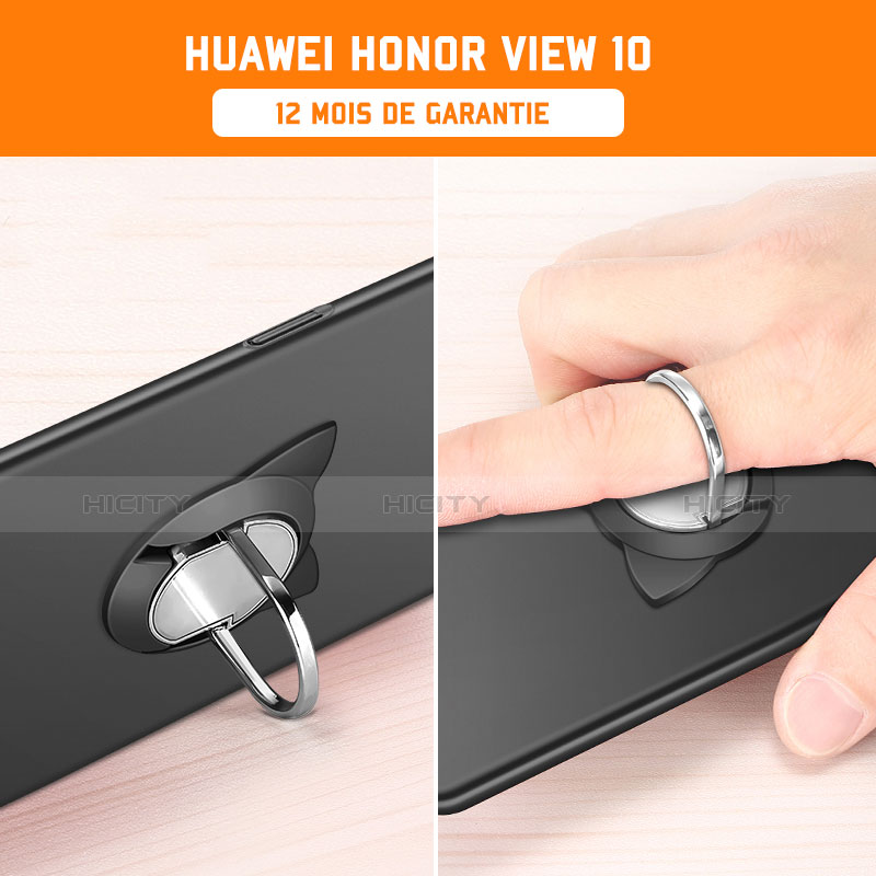 Coque Plastique Housse Etui Rigide Mat avec Support Bague Anneau A02 pour Huawei Honor View 10 Plus