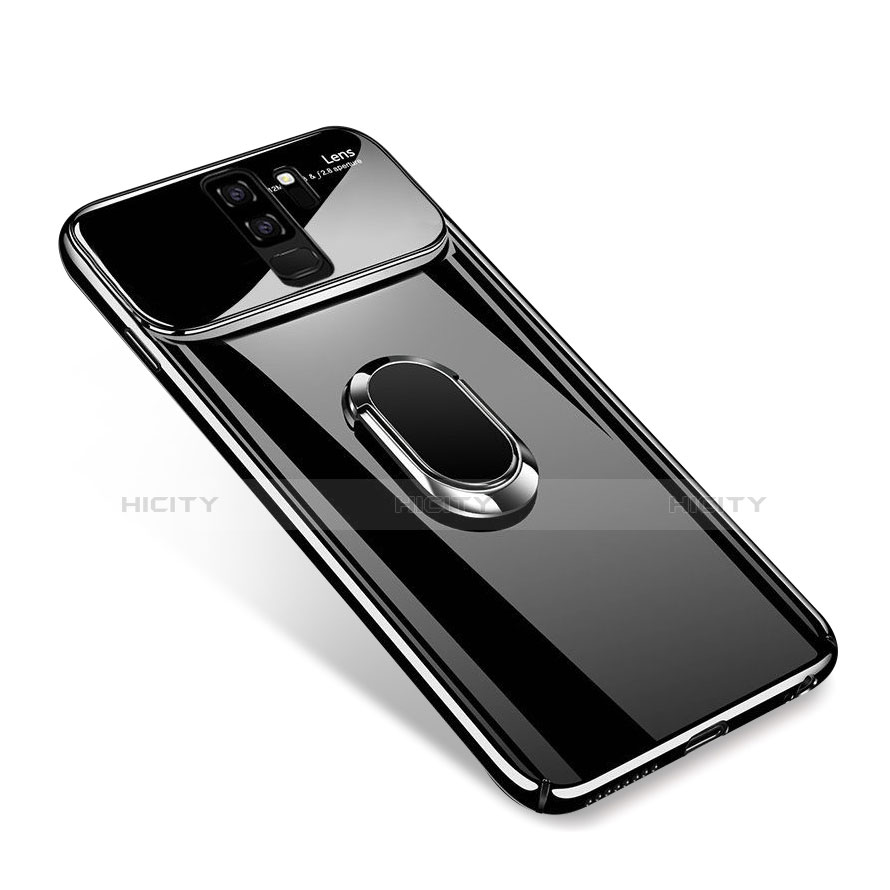 Coque Plastique Housse Etui Rigide Mat avec Support Bague Anneau Aimante A01 pour Samsung Galaxy S9 Plus Noir Plus