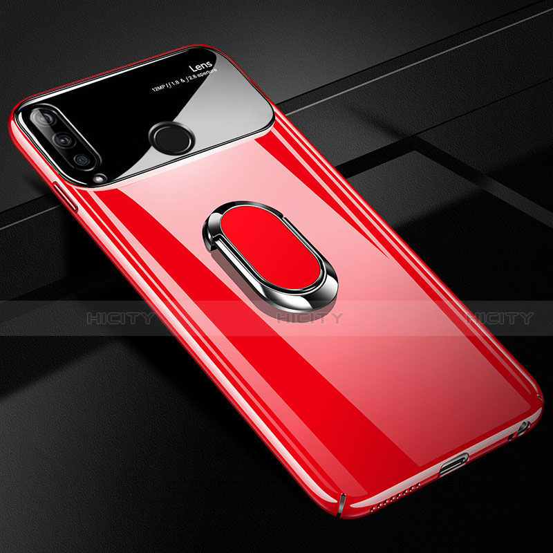 Coque Plastique Housse Etui Rigide Mat avec Support Bague Anneau Aimante Magnetique A01 pour Huawei Enjoy 10 Plus Rouge Plus