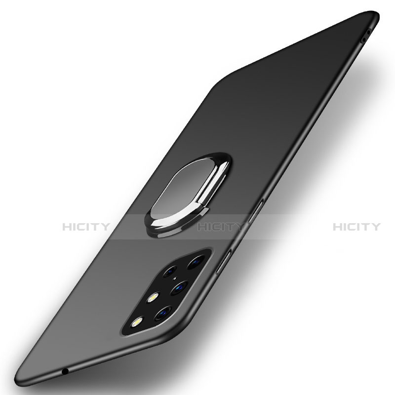 Coque Plastique Housse Etui Rigide Mat avec Support Bague Anneau Aimante Magnetique A01 pour OnePlus 8T 5G Noir Plus