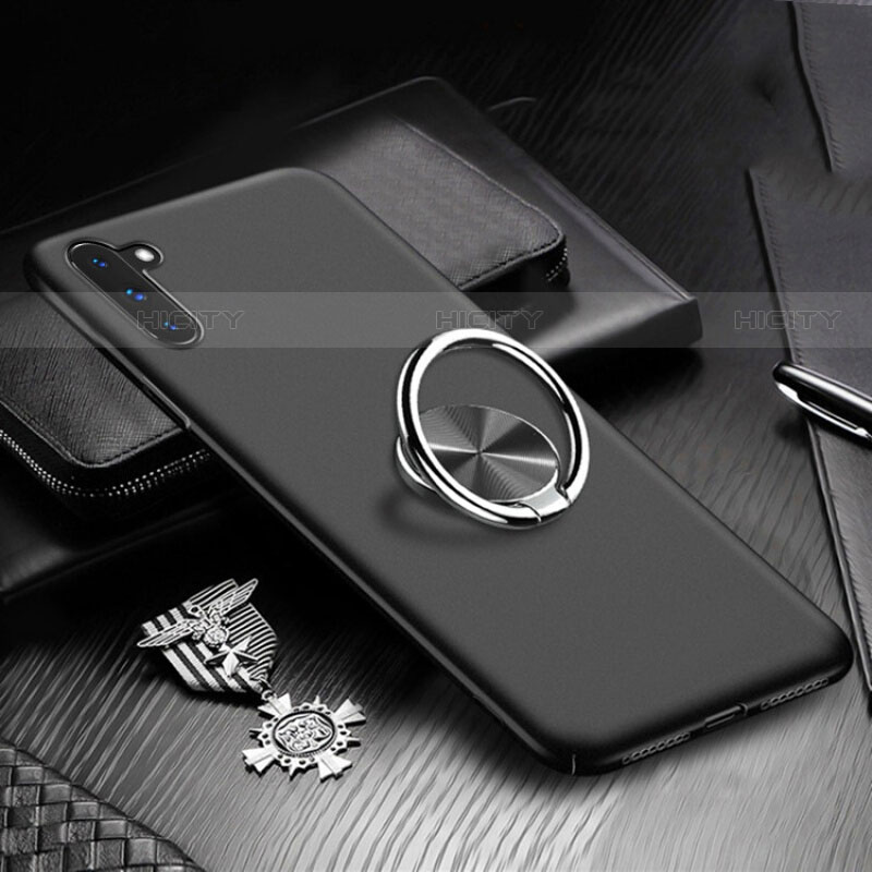 Coque Plastique Housse Etui Rigide Mat avec Support Bague Anneau Aimante Magnetique A01 pour Samsung Galaxy Note 10 5G Noir Plus