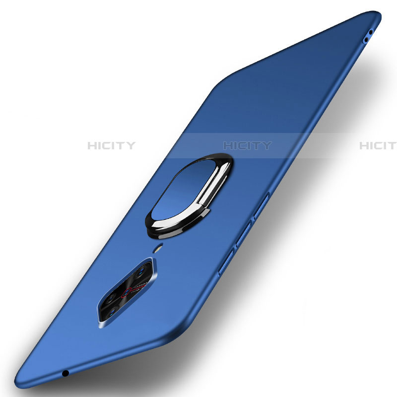 Coque Plastique Housse Etui Rigide Mat avec Support Bague Anneau Aimante Magnetique A01 pour Vivo X50 Lite Bleu Plus