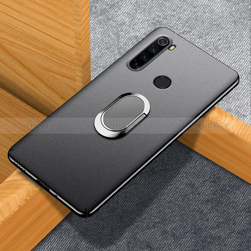 Coque Plastique Housse Etui Rigide Mat avec Support Bague Anneau Aimante Magnetique K01 pour Xiaomi Redmi Note 8 (2021) Noir Plus