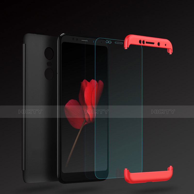 Coque Plastique Mat Protection Integrale 360 Degres Avant et Arriere Etui Housse avec Support Bague Anneau pour Xiaomi Redmi 5 Plus Plus