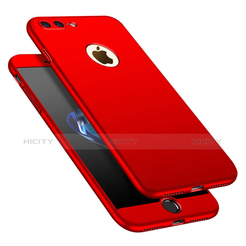 Coque Plastique Mat Protection Integrale 360 Degres Avant et Arriere Etui Housse M01 pour Apple iPhone 8 Plus Rouge Plus