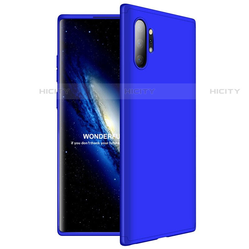 Coque Plastique Mat Protection Integrale 360 Degres Avant et Arriere Etui Housse M01 pour Samsung Galaxy Note 10 Plus 5G Bleu Plus