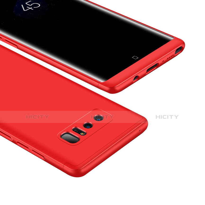 Coque Plastique Mat Protection Integrale 360 Degres Avant et Arriere Etui Housse M01 pour Samsung Galaxy Note 8 Rouge Plus