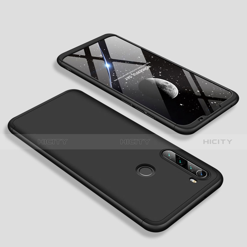 Coque Plastique Mat Protection Integrale 360 Degres Avant et Arriere Etui Housse M01 pour Xiaomi Redmi Note 8 (2021) Noir Plus