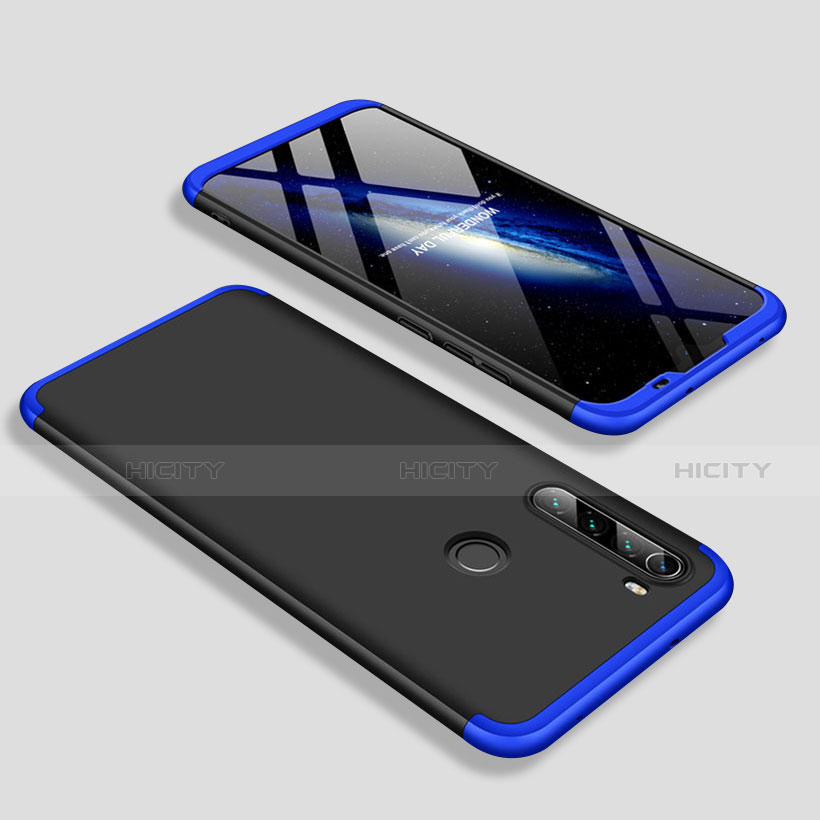 Coque Plastique Mat Protection Integrale 360 Degres Avant et Arriere Etui Housse M01 pour Xiaomi Redmi Note 8 Bleu et Noir Plus