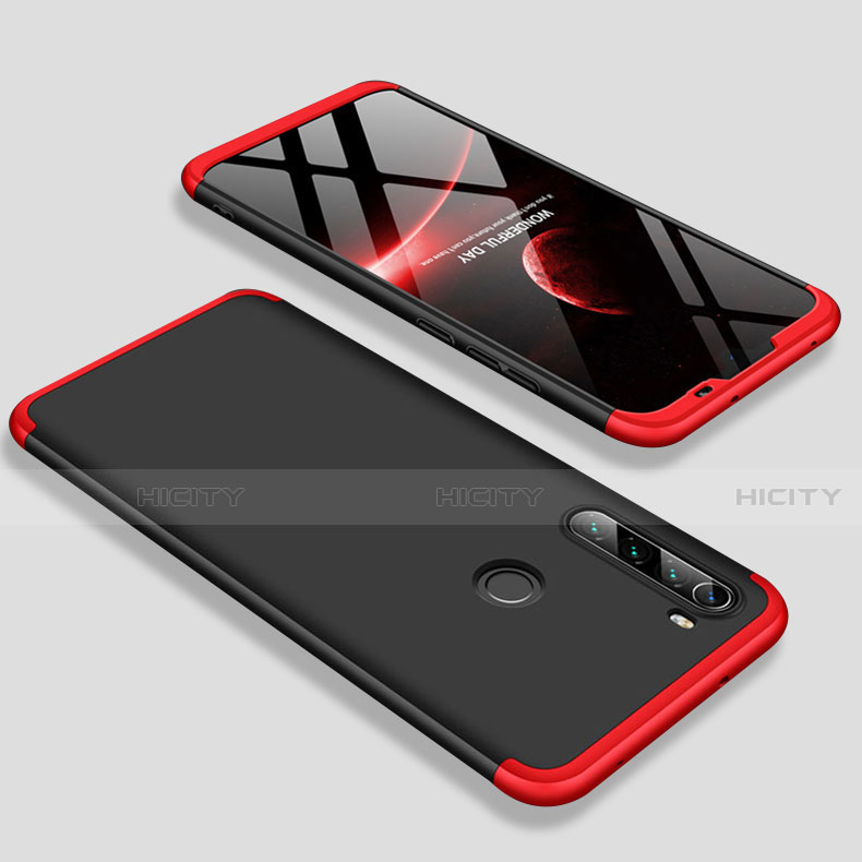 Coque Plastique Mat Protection Integrale 360 Degres Avant et Arriere Etui Housse M01 pour Xiaomi Redmi Note 8T Rouge et Noir Plus