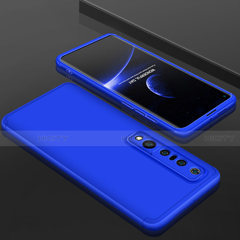 Coque Plastique Mat Protection Integrale 360 Degres Avant et Arriere Etui Housse P01 pour Xiaomi Mi 10 Pro Bleu Plus