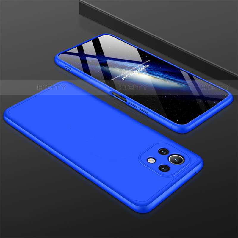 Coque Plastique Mat Protection Integrale 360 Degres Avant et Arriere Etui Housse P01 pour Xiaomi Mi 11 5G Bleu Plus
