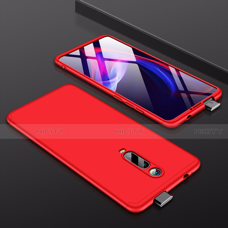 Coque Plastique Mat Protection Integrale 360 Degres Avant et Arriere Etui Housse P01 pour Xiaomi Mi 9T Pro Rouge Plus