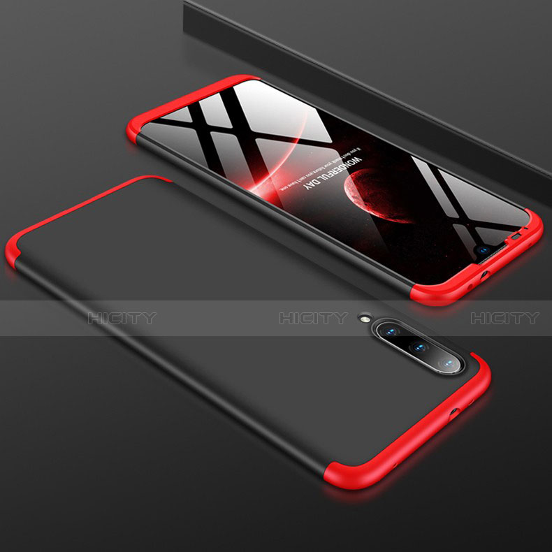 Coque Plastique Mat Protection Integrale 360 Degres Avant et Arriere Etui Housse P01 pour Xiaomi Mi A3 Rouge et Noir Plus