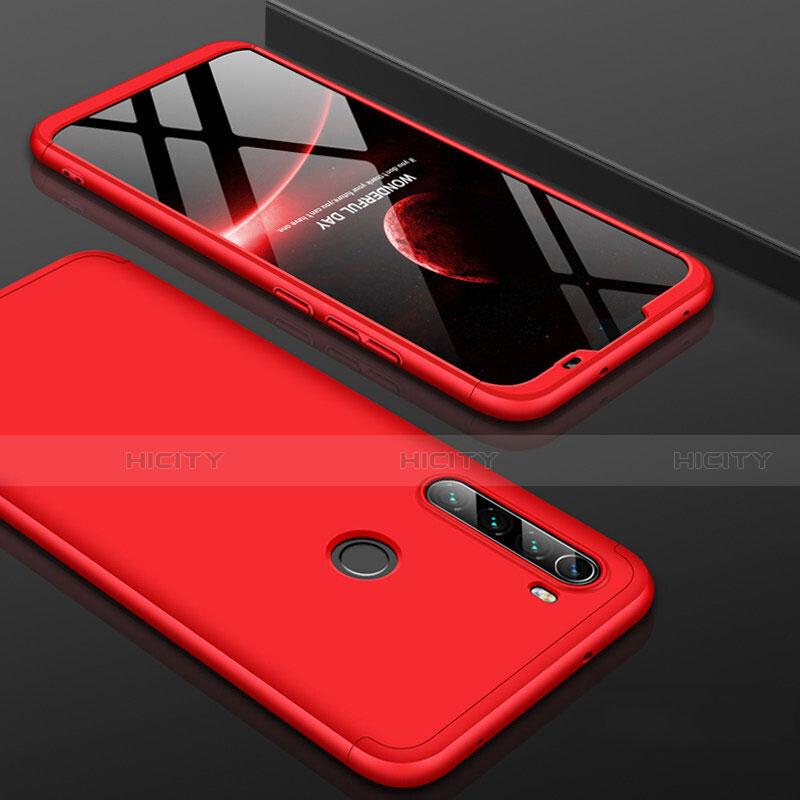 Coque Plastique Mat Protection Integrale 360 Degres Avant et Arriere Etui Housse P01 pour Xiaomi Redmi Note 8 (2021) Rouge Plus