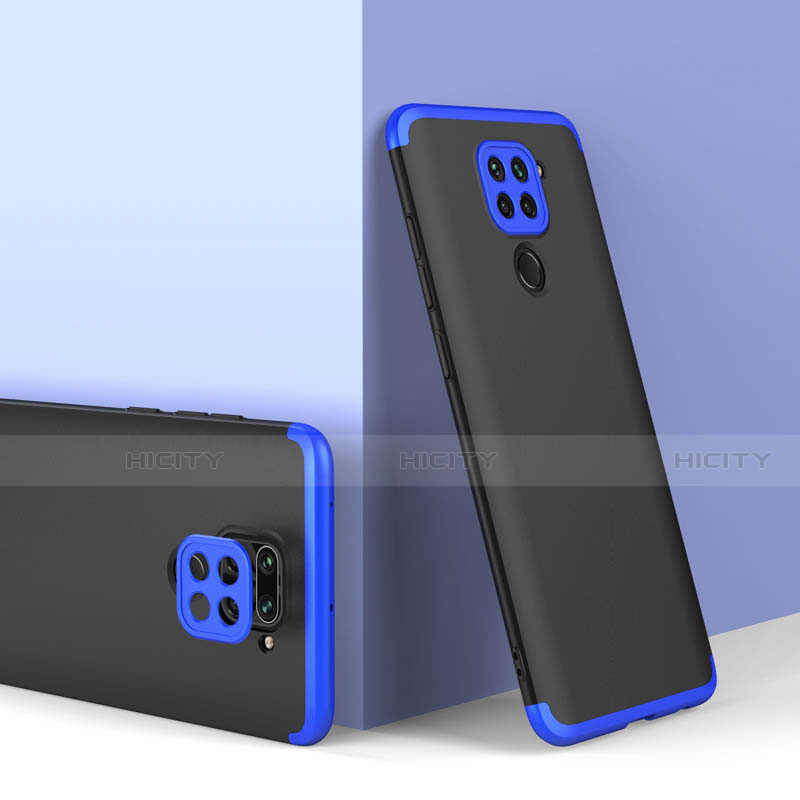 Coque Plastique Mat Protection Integrale 360 Degres Avant et Arriere Etui Housse P02 pour Xiaomi Redmi Note 9 Bleu et Noir Plus