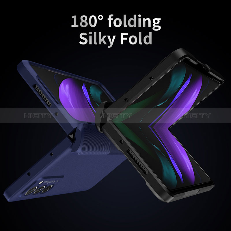 Coque Plastique Mat Protection Integrale 360 Degres Avant et Arriere Etui Housse P05 pour Samsung Galaxy Z Fold2 5G Plus