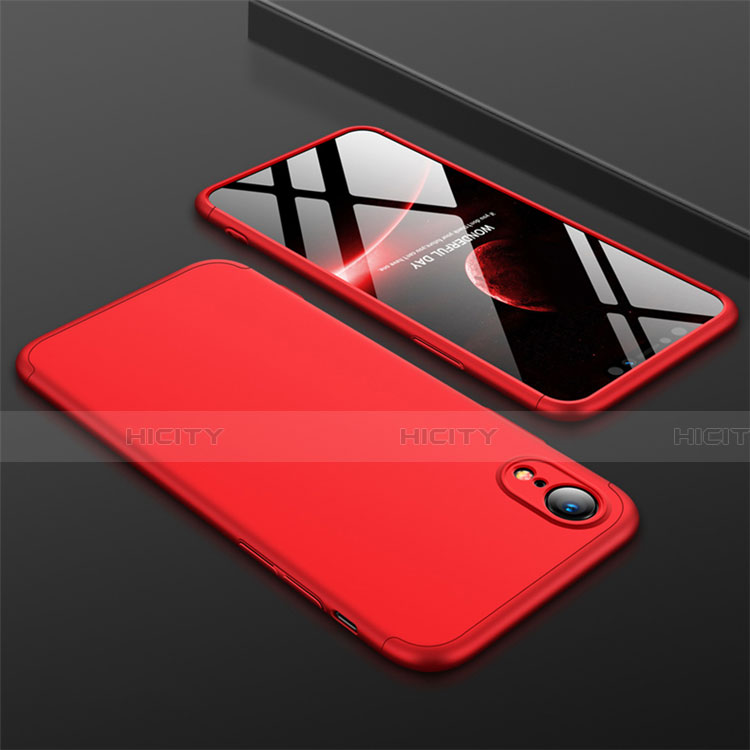 Coque Plastique Mat Protection Integrale 360 Degres Avant et Arriere Etui Housse pour Apple iPhone XR Rouge Plus