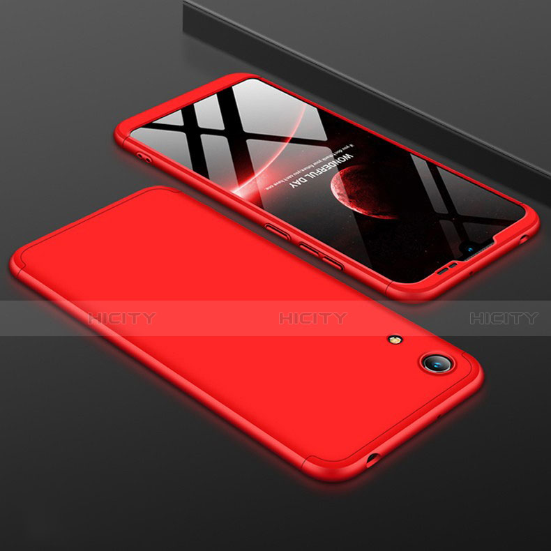Coque Plastique Mat Protection Integrale 360 Degres Avant et Arriere Etui Housse pour Huawei Y6 Pro (2019) Rouge Plus