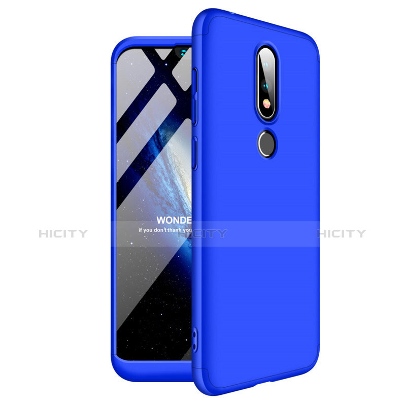 Coque Plastique Mat Protection Integrale 360 Degres Avant et Arriere Etui Housse pour Nokia X6 Bleu Plus