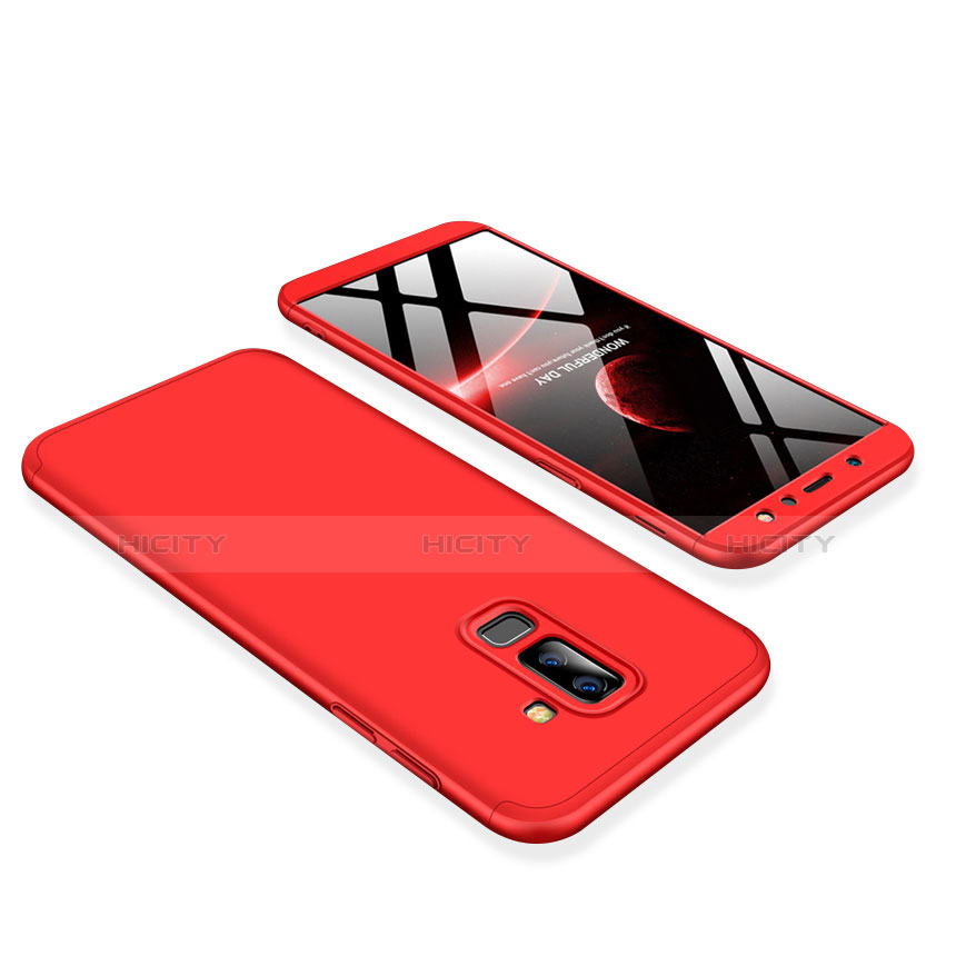 Coque Plastique Mat Protection Integrale 360 Degres Avant et Arriere Etui Housse pour Samsung Galaxy A6 Plus Rouge Plus