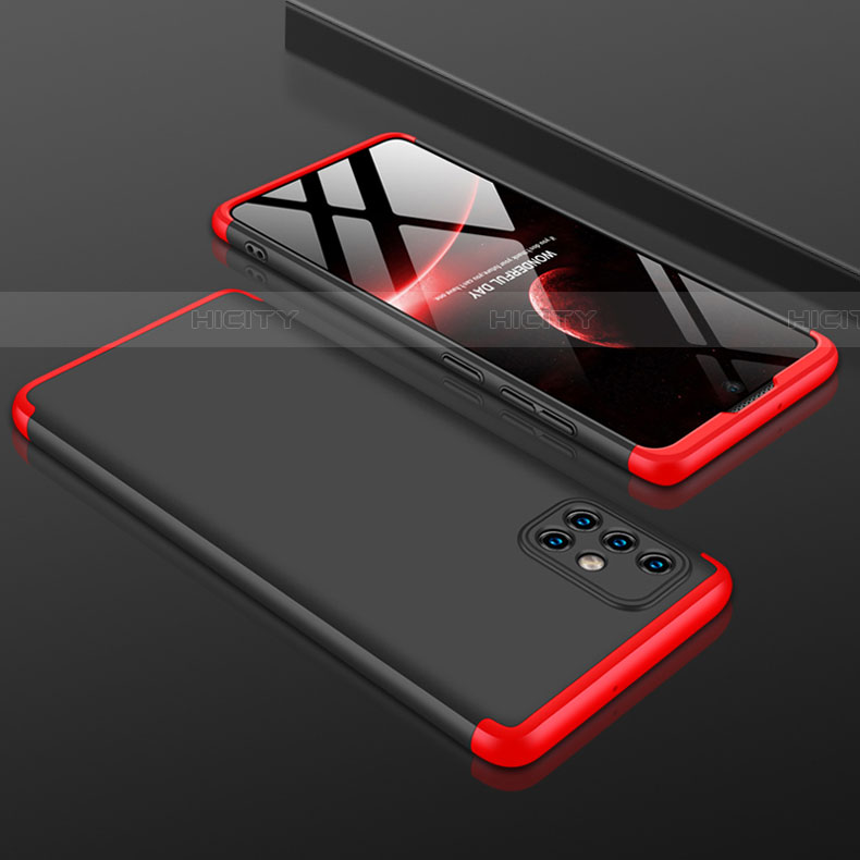 Coque Plastique Mat Protection Integrale 360 Degres Avant et Arriere Etui Housse pour Samsung Galaxy A71 5G Rouge et Noir Plus