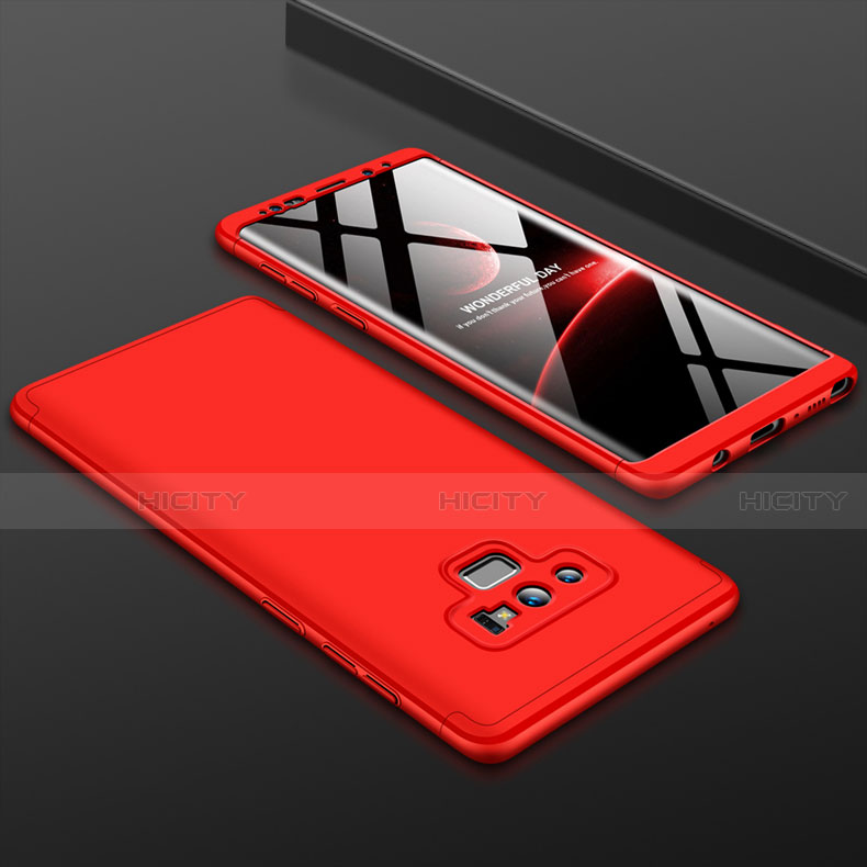 Coque Plastique Mat Protection Integrale 360 Degres Avant et Arriere Etui Housse pour Samsung Galaxy Note 9 Rouge Plus