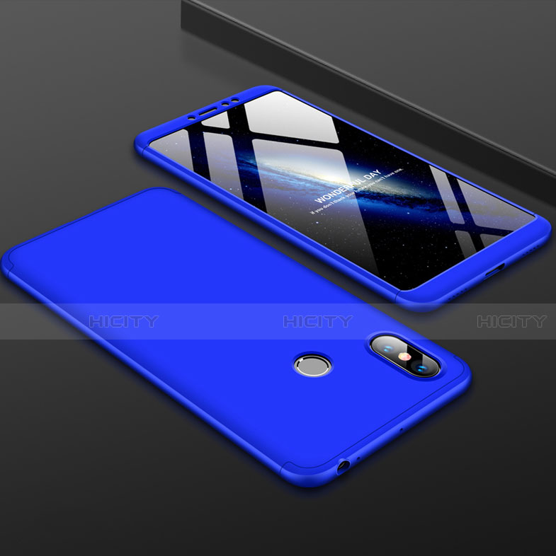 Coque Plastique Mat Protection Integrale 360 Degres Avant et Arriere Etui Housse pour Xiaomi Mi Max 3 Bleu Plus