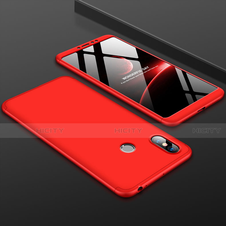 Coque Plastique Mat Protection Integrale 360 Degres Avant et Arriere Etui Housse pour Xiaomi Mi Max 3 Rouge Plus
