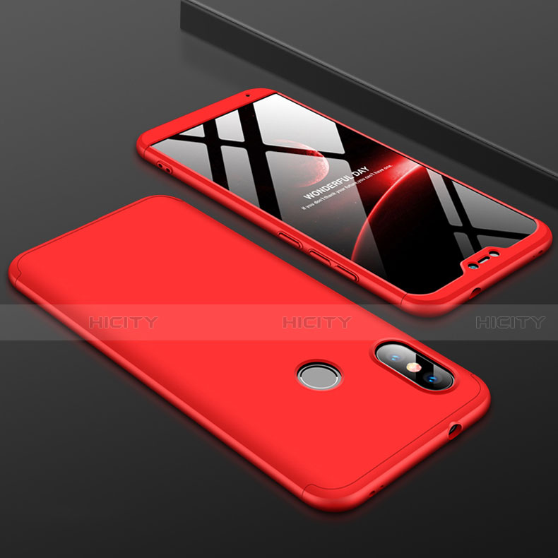 Coque Plastique Mat Protection Integrale 360 Degres Avant et Arriere Etui Housse pour Xiaomi Redmi 6 Pro Rouge Plus