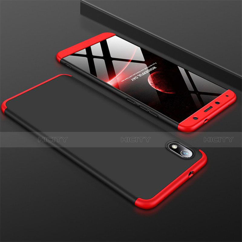 Coque Plastique Mat Protection Integrale 360 Degres Avant et Arriere Etui Housse pour Xiaomi Redmi 7A Rouge et Noir Plus