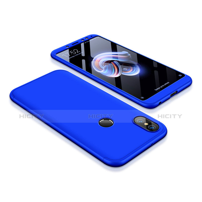 Coque Plastique Mat Protection Integrale 360 Degres Avant et Arriere Etui Housse pour Xiaomi Redmi Note 5 Pro Bleu Plus