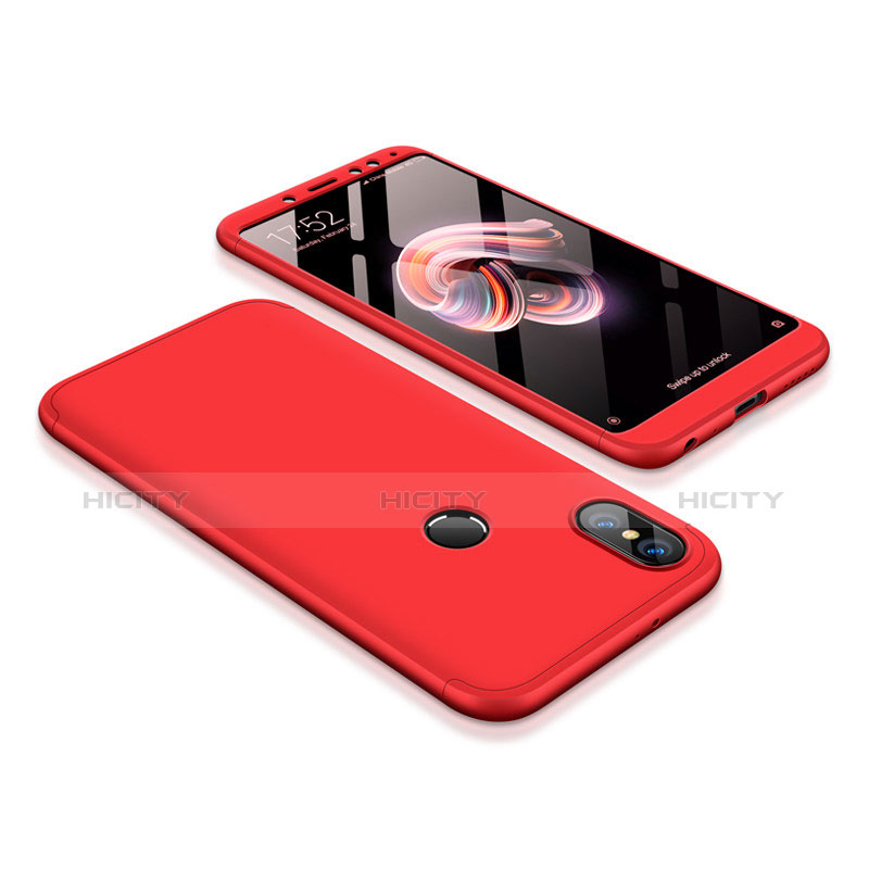 Coque Plastique Mat Protection Integrale 360 Degres Avant et Arriere Etui Housse pour Xiaomi Redmi Note 5 Rouge Plus