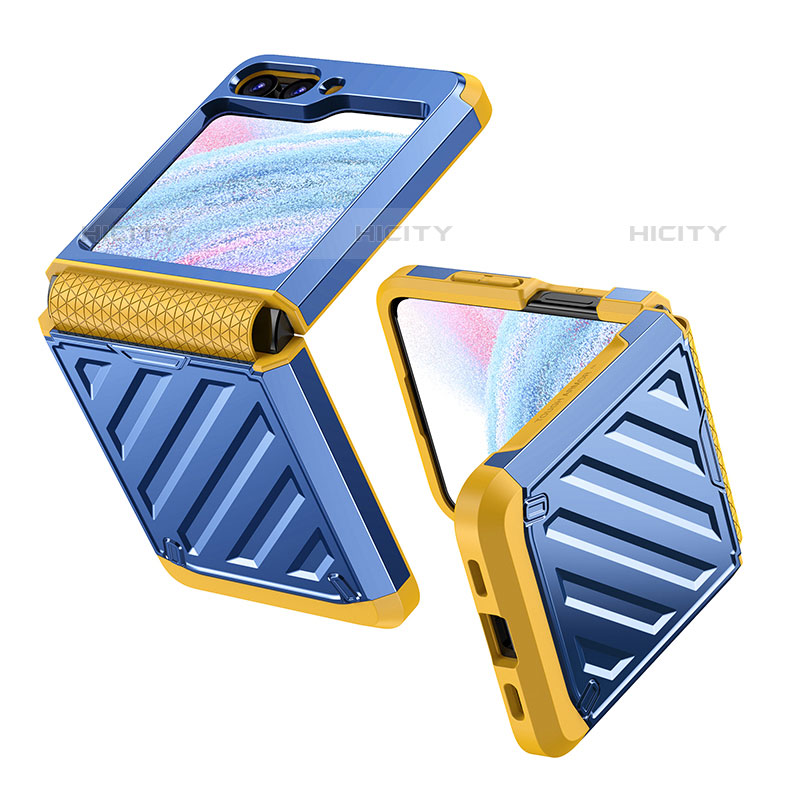 Coque Plastique Mat Protection Integrale 360 Degres Avant et Arriere Etui Housse Z01L pour Samsung Galaxy Z Flip5 5G Bleu Plus
