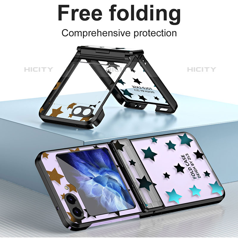 Coque Plastique Mat Protection Integrale 360 Degres Avant et Arriere Etui Housse ZL5 pour Samsung Galaxy Z Flip5 5G Plus