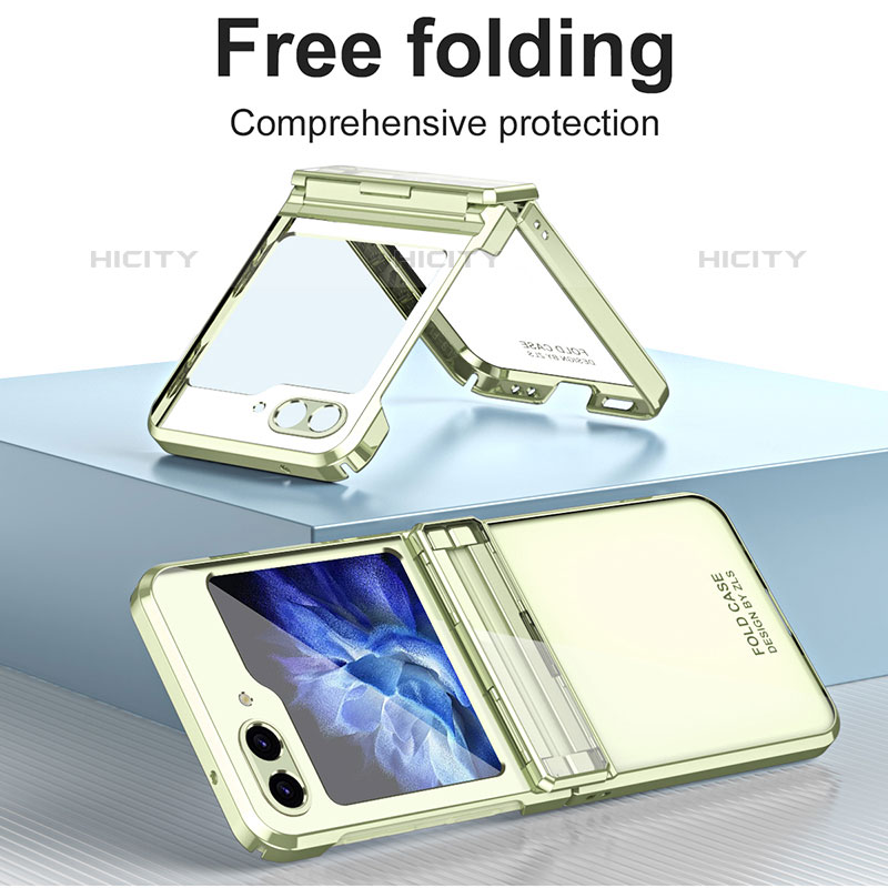 Coque Plastique Mat Protection Integrale 360 Degres Avant et Arriere Etui Housse ZL9 pour Samsung Galaxy Z Flip5 5G Plus