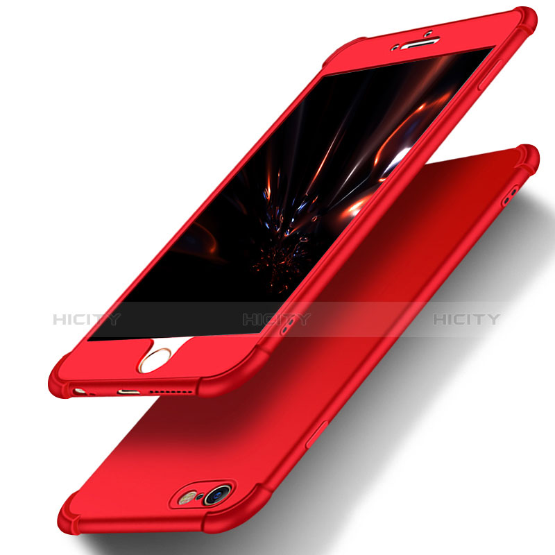 Coque Plastique Mat Protection Integrale 360 Degres Avant et Arriere M01 pour Apple iPhone 6S Plus Rouge Plus