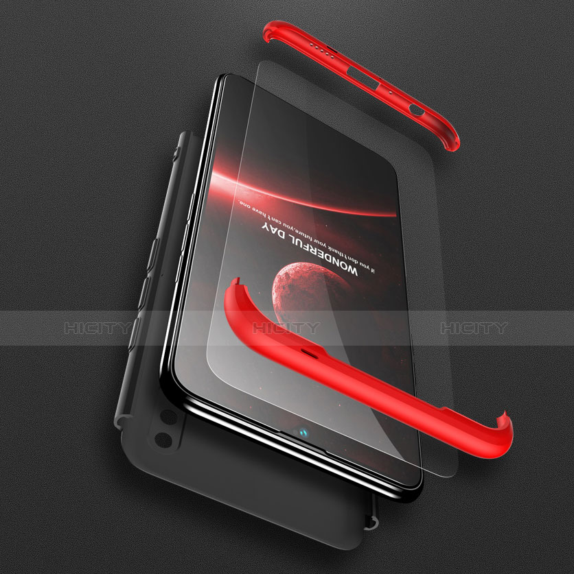 Coque Plastique Mat Protection Integrale 360 Degres Avant et Arriere M01 pour Huawei Honor 10 Lite Rouge et Noir Plus