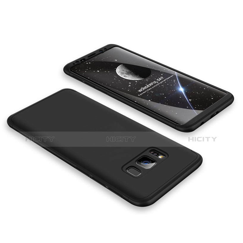 Coque Plastique Mat Protection Integrale 360 Degres Avant et Arriere M02 pour Samsung Galaxy S8 Plus Noir Plus