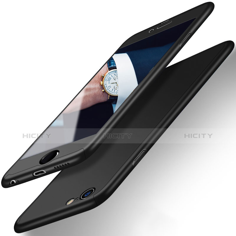 Coque Plastique Mat Protection Integrale 360 Degres Avant et Arriere pour Apple iPhone 6 Noir Plus