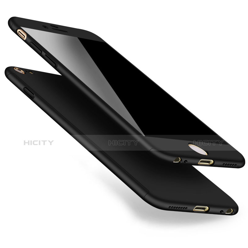 Coque Plastique Mat Protection Integrale 360 Degres Avant et Arriere pour Apple iPhone 6 Noir Plus