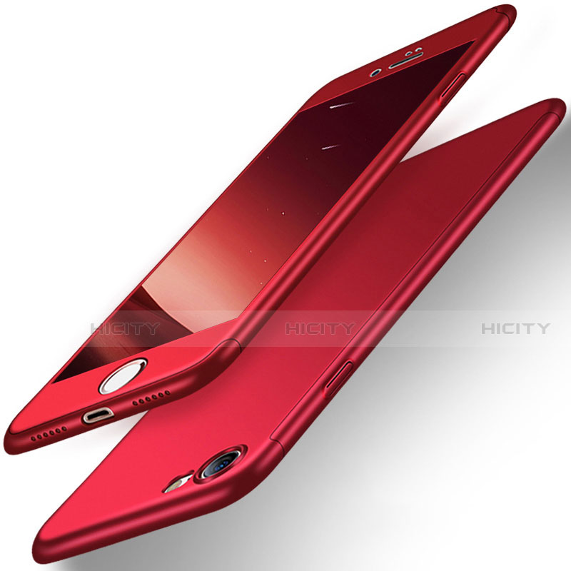 Coque Plastique Mat Protection Integrale 360 Degres Avant et Arriere pour Apple iPhone SE3 (2022) Rouge Plus