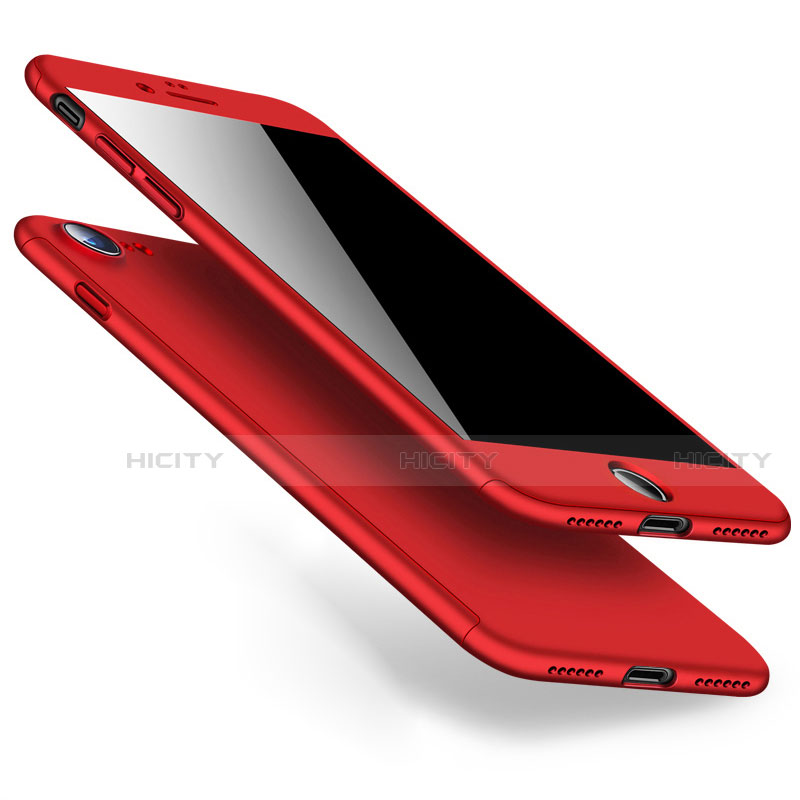 Coque Plastique Mat Protection Integrale 360 Degres Avant et Arriere pour Apple iPhone SE3 (2022) Rouge Plus