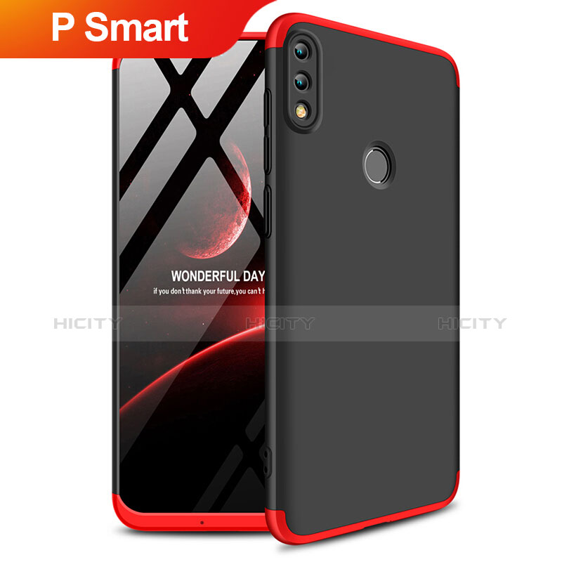 Coque Plastique Mat Protection Integrale 360 Degres Avant et Arriere Q01 pour Huawei P Smart (2019) Rouge et Noir Plus