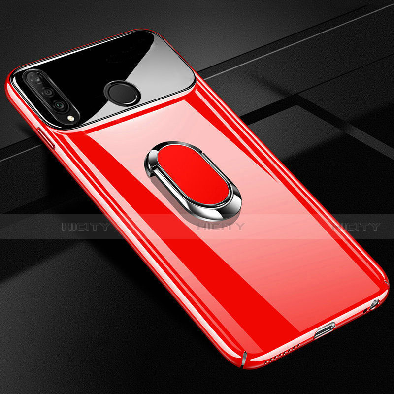 Coque Plastique Protection Integrale 360 Degres Miroir Etui Housse avec Support Bague Anneau Aimante Magnetique pour Huawei P30 Lite XL Rouge Plus